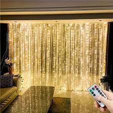 CORTINA DE LUCES CÁLIDAS Y MULTICOLOR CON MANDO