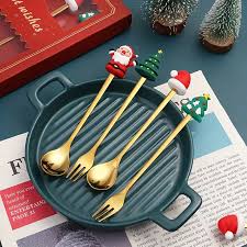 SET DE 4 CUBIERTOS NAVIDEÑOS