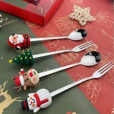 SET DE 4 CUBIERTOS NAVIDEÑOS