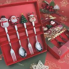 SET DE 4 CUBIERTOS NAVIDEÑOS