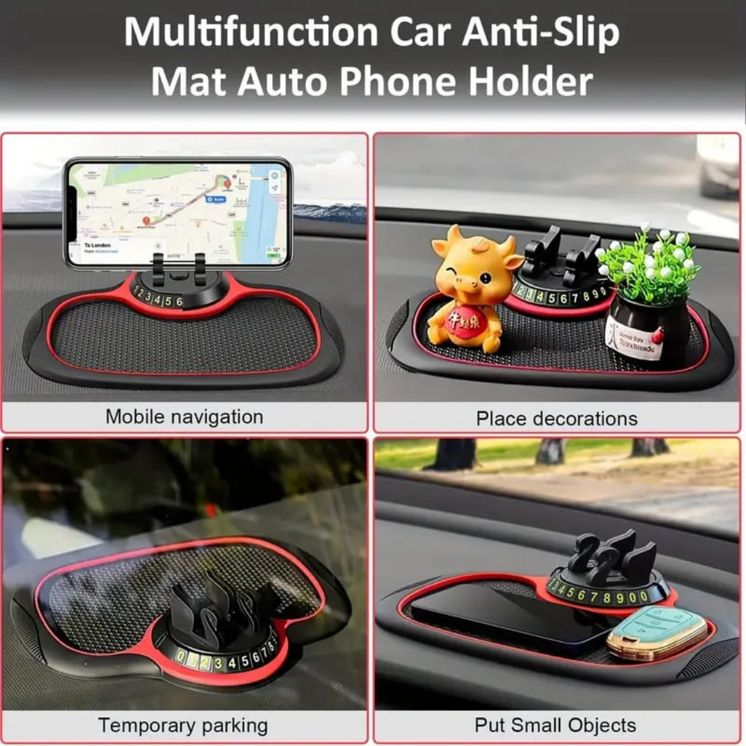 🛡️ Alfombrilla Antideslizante para Auto con Soporte Giratorio 360°