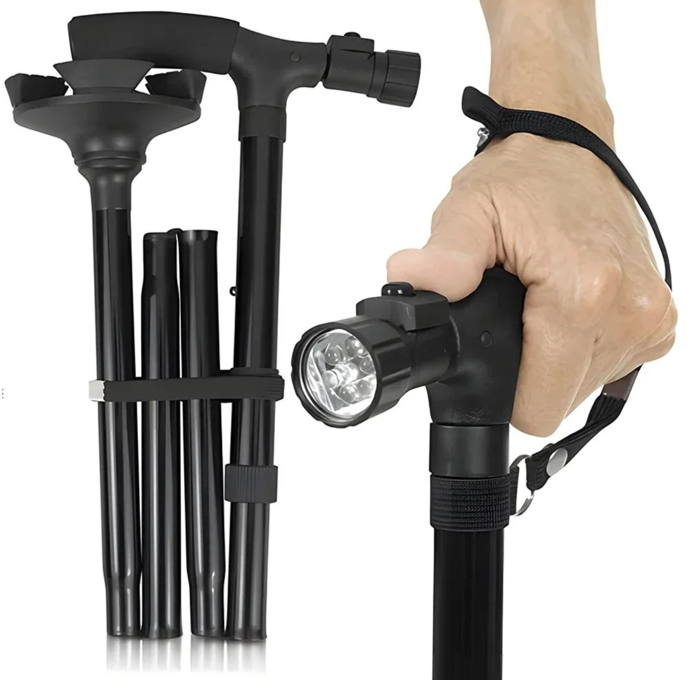 🌟 Bastón Plegable con Luz LED