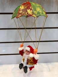 ADORNO NAVIDEÑO DE PAPÁ NOEL CON PARACAIDAS Y MUSICA
