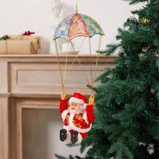ADORNO NAVIDEÑO DE PAPÁ NOEL CON PARACAIDAS Y MUSICA