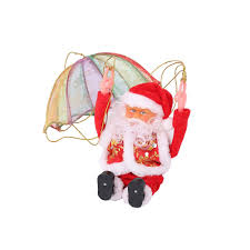 ADORNO NAVIDEÑO DE PAPÁ NOEL CON PARACAIDAS Y MUSICA