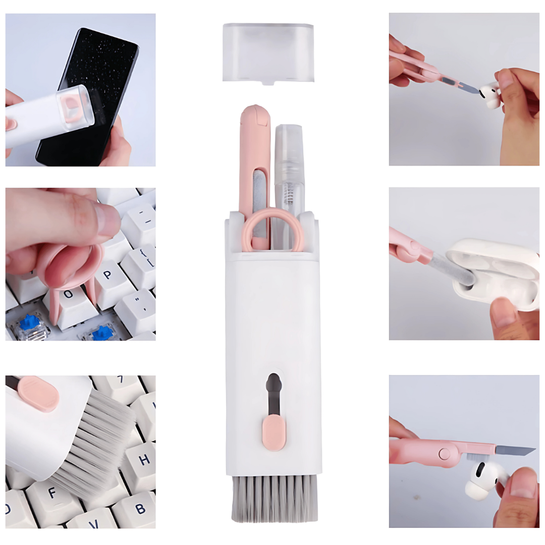 🧼 BrushPro™ – Herramienta 7 en 1 de Limpieza para Teclado, Pantalla y Audífonos