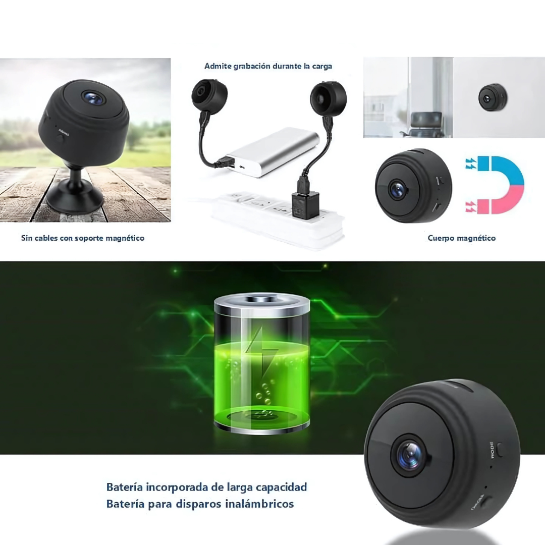 📷🔒 Mini Cámara Espía A9 – Full HD WiFi 1080P