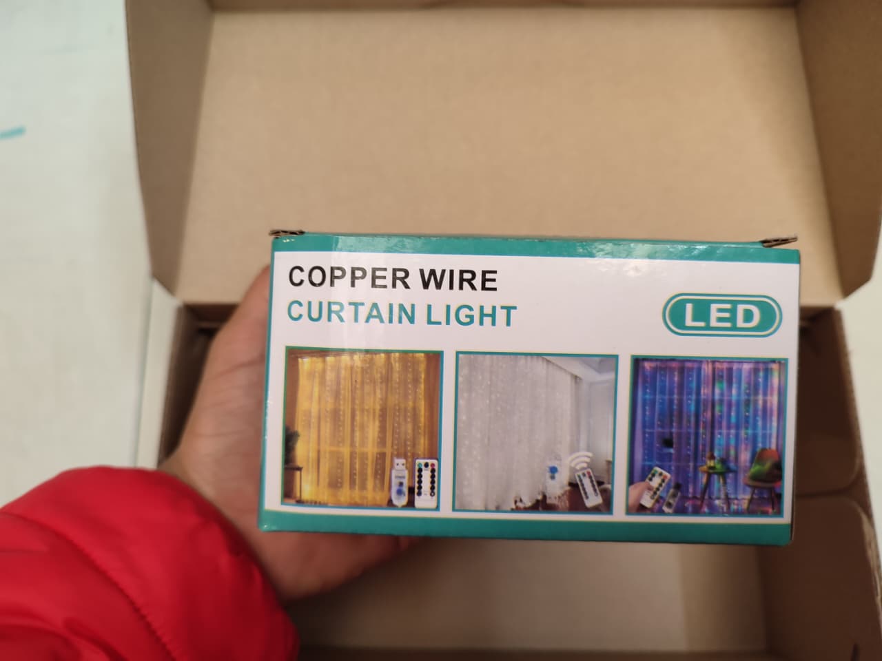 CORTINA DE LUCES CÁLIDAS Y MULTICOLOR CON MANDO