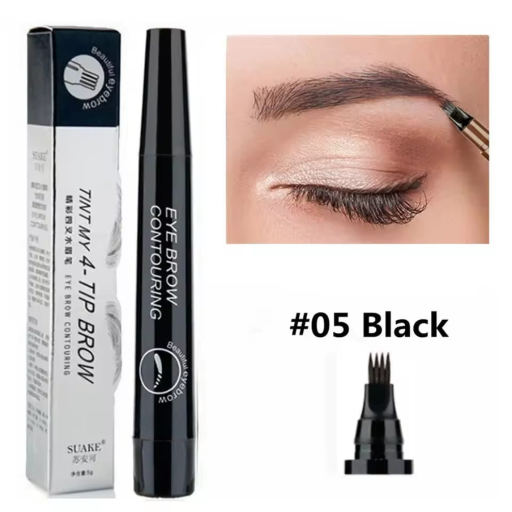 ✨ Delineador de Cejas 4 Puntas Tinta Sem – #05 Black