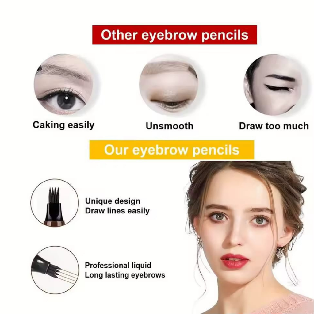 ✨ Delineador de Cejas 4 Puntas Tinta Sem – #05 Black