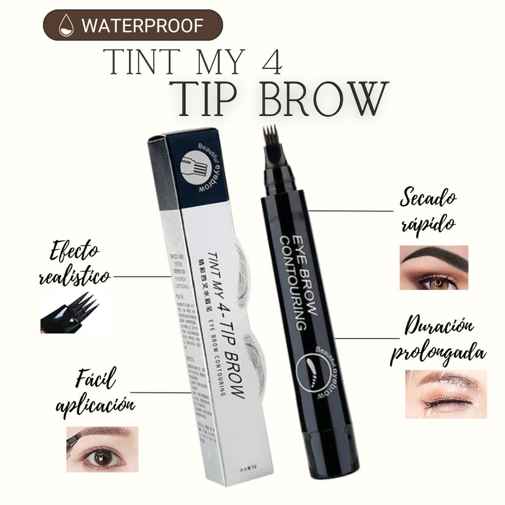 ✨ Delineador de Cejas 4 Puntas Tinta Sem – #05 Black