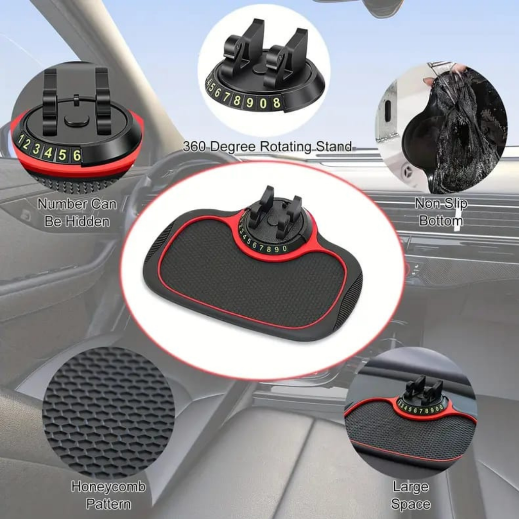 🛡️ Alfombrilla Antideslizante para Auto con Soporte Giratorio 360°