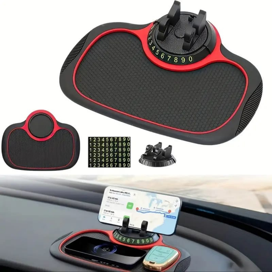 🛡️ Alfombrilla Antideslizante para Auto con Soporte Giratorio 360°