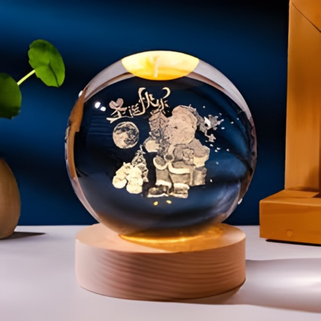 LAMPARAS DE CRISTAL NAVIDEÑAS 3D CON LUZ LED