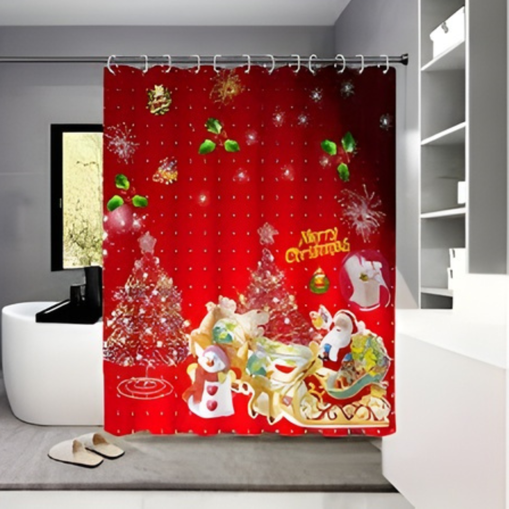 CORTINA DE BAÑO NAVIDEÑA