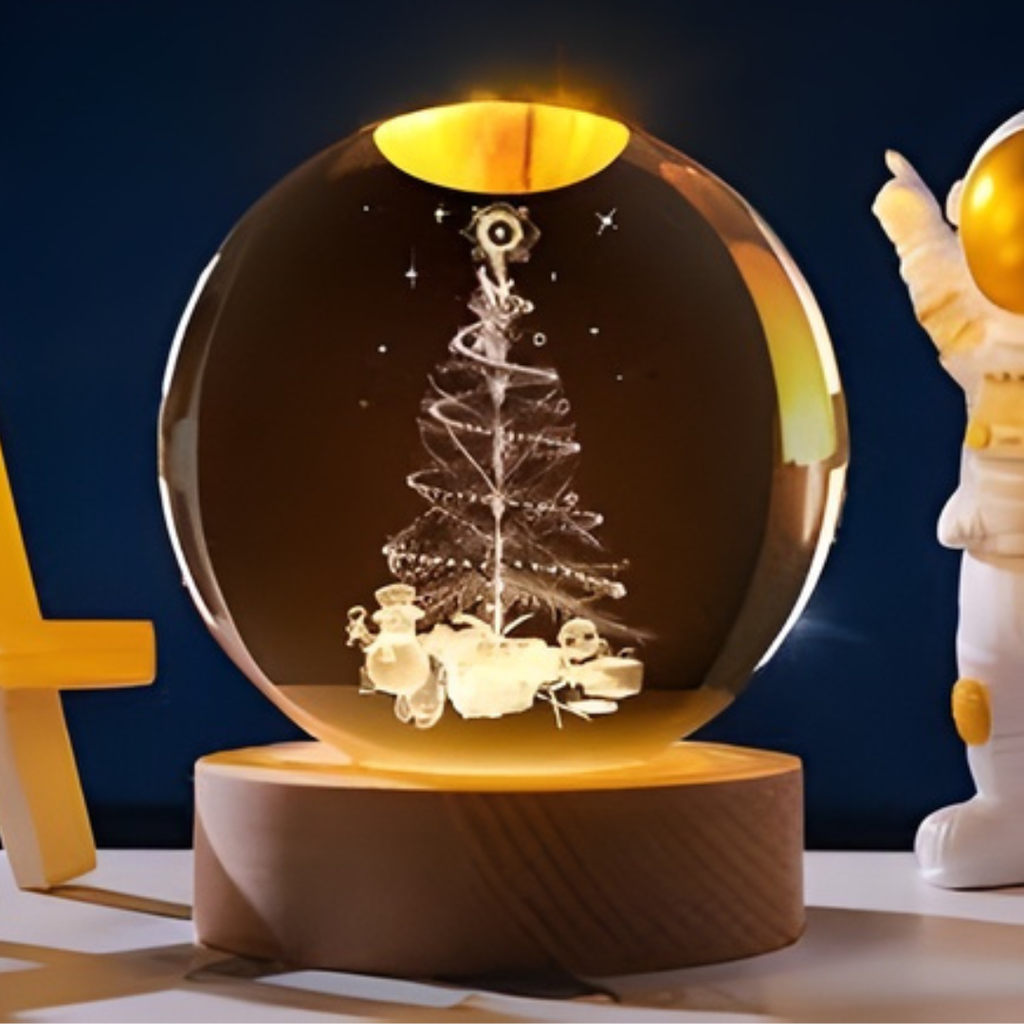 LAMPARAS DE CRISTAL NAVIDEÑAS 3D CON LUZ LED