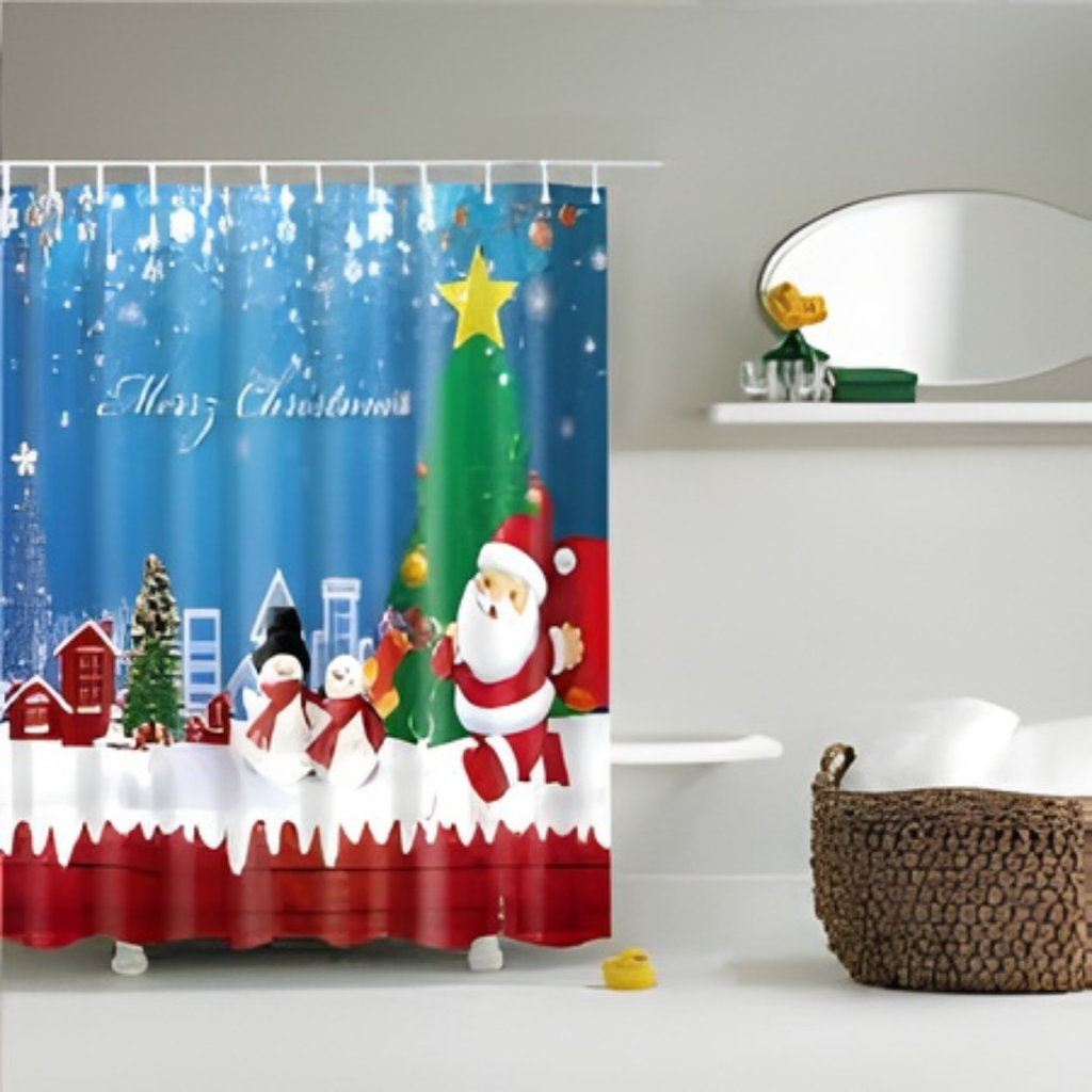 CORTINA DE BAÑO NAVIDEÑA
