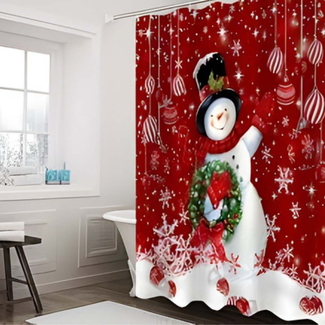 CORTINA DE BAÑO NAVIDEÑA