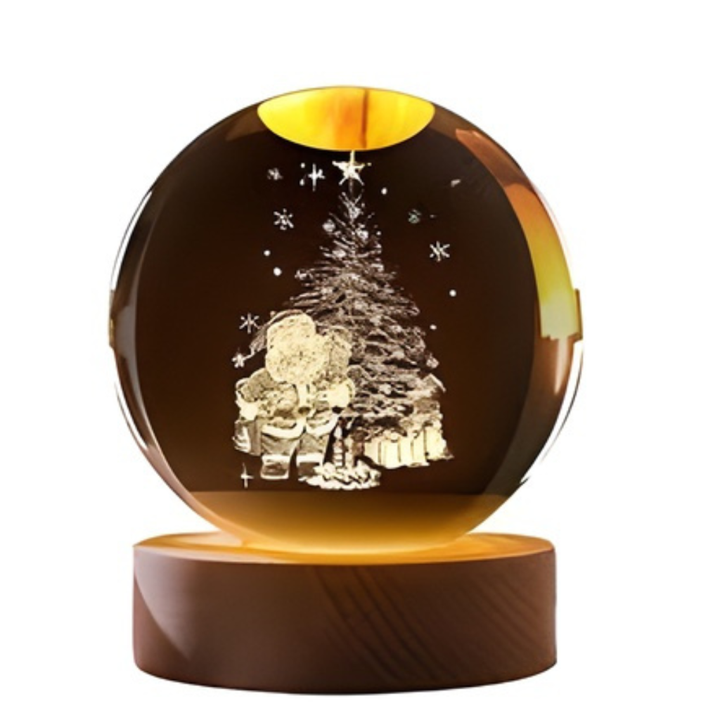 LAMPARAS DE CRISTAL NAVIDEÑAS 3D CON LUZ LED