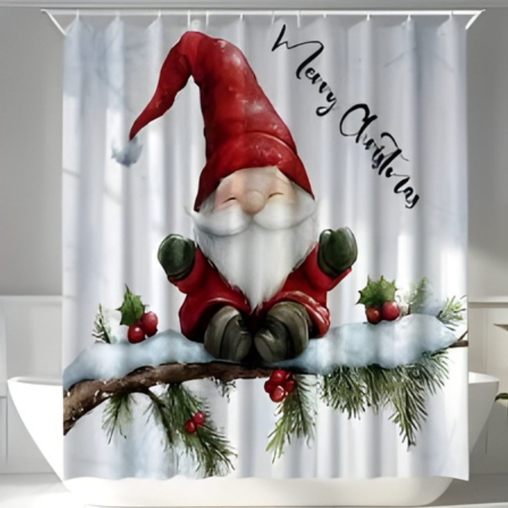 CORTINA DE BAÑO NAVIDEÑA