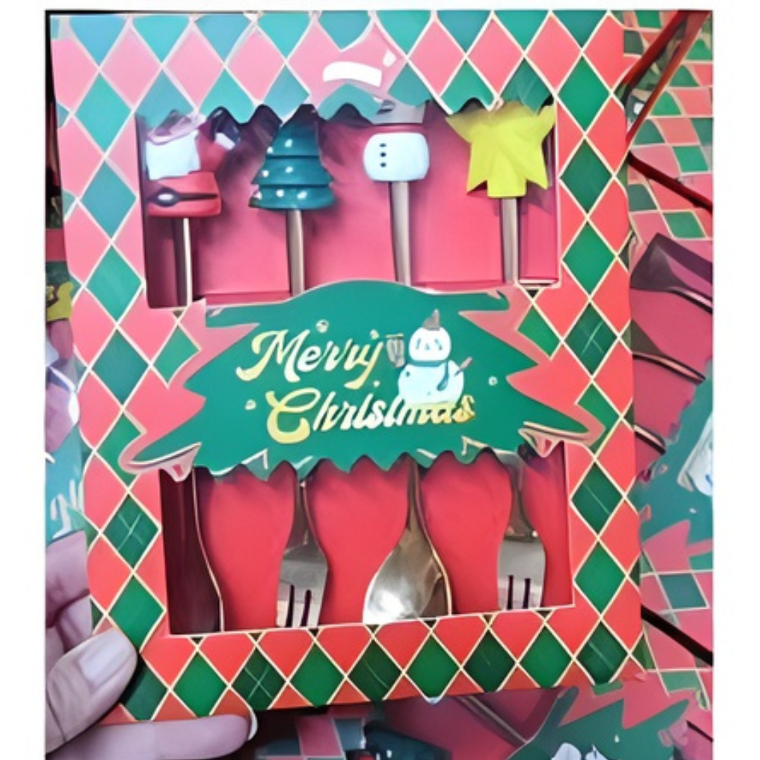 SET DE 4 CUBIERTOS NAVIDEÑOS