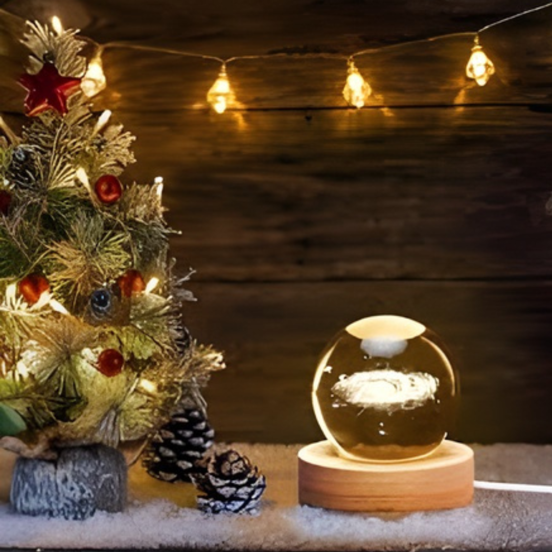 LAMPARAS DE CRISTAL NAVIDEÑAS 3D CON LUZ LED
