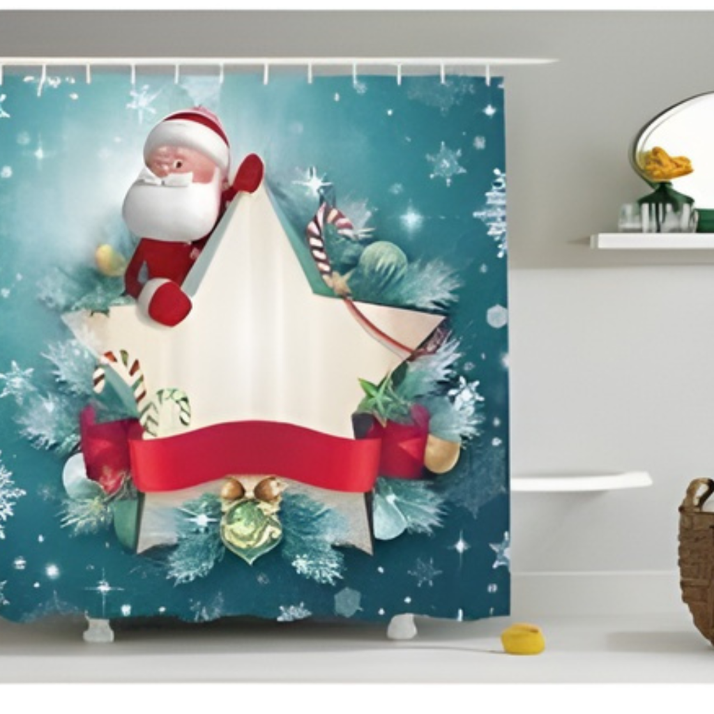 CORTINA DE BAÑO NAVIDEÑA