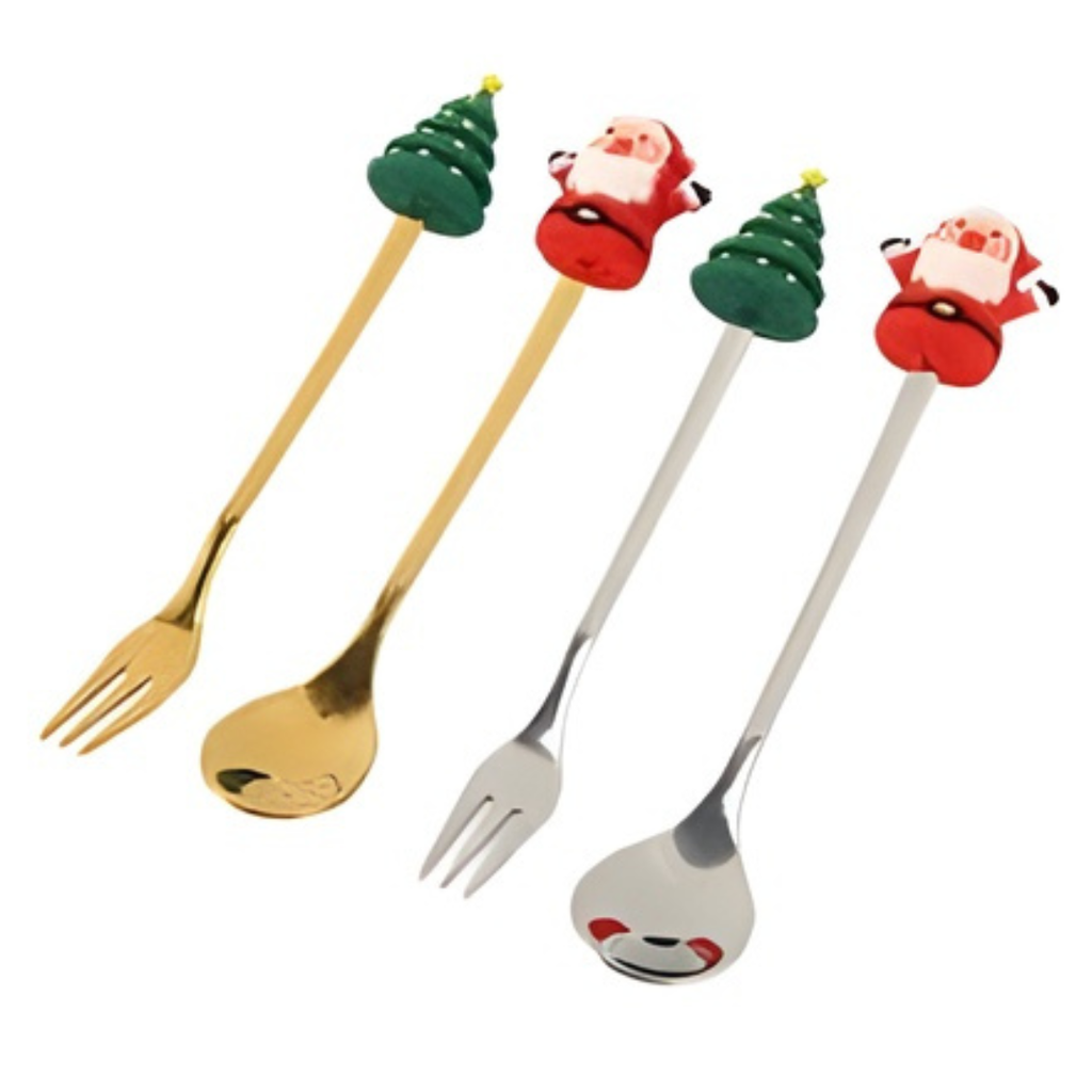 SET DE 4 CUBIERTOS NAVIDEÑOS