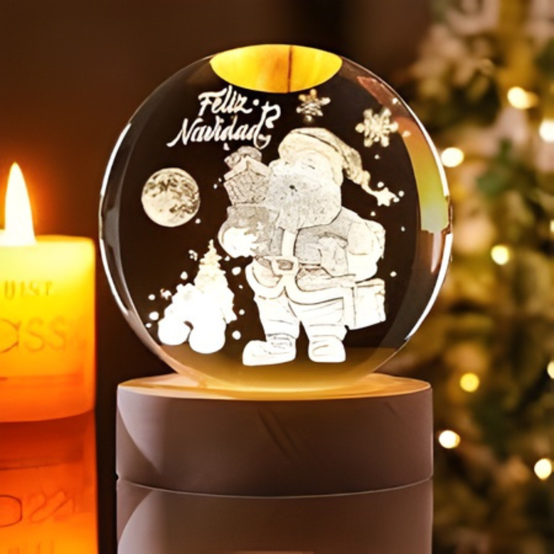 LAMPARAS DE CRISTAL NAVIDEÑAS 3D CON LUZ LED