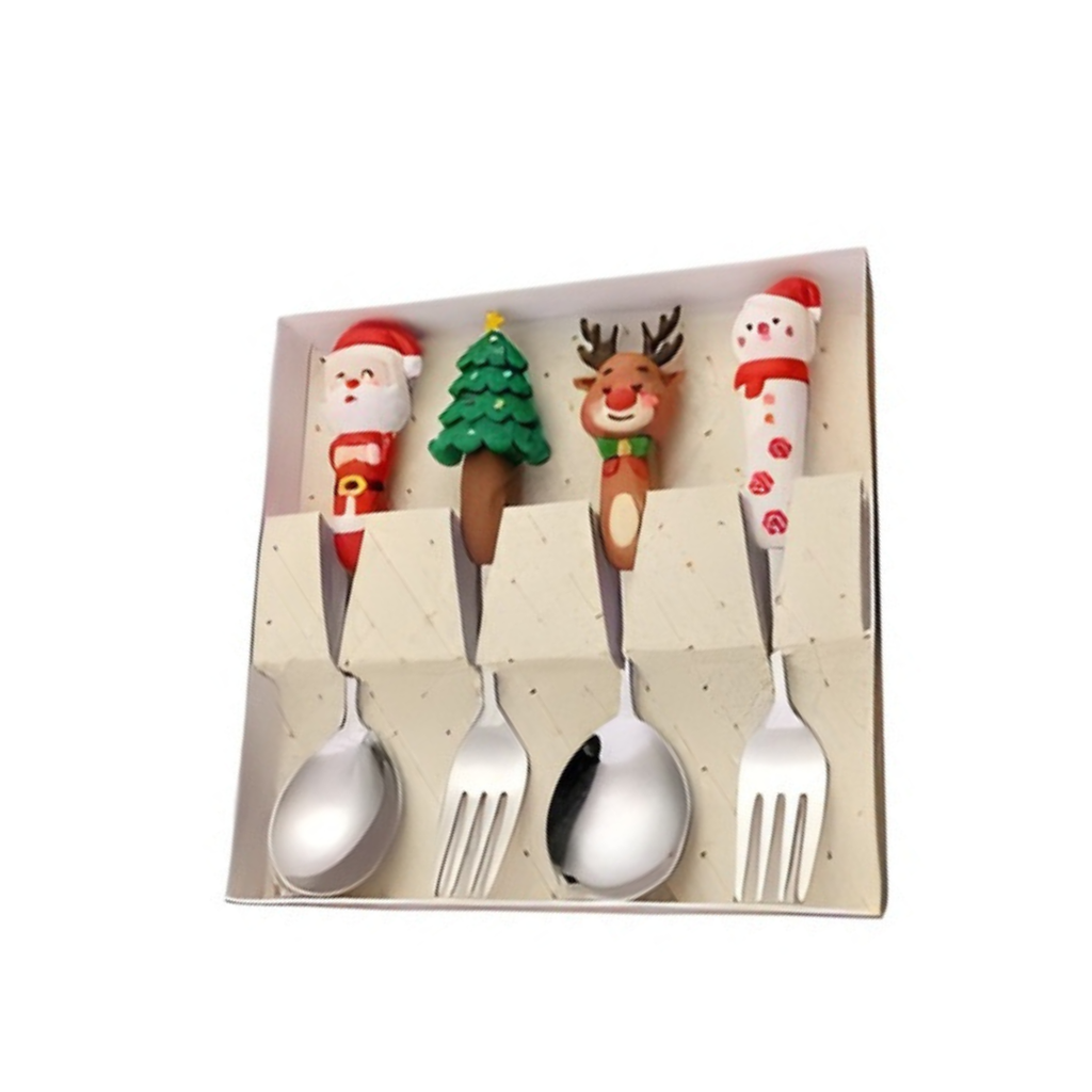 SET DE 4 CUBIERTOS NAVIDEÑOS