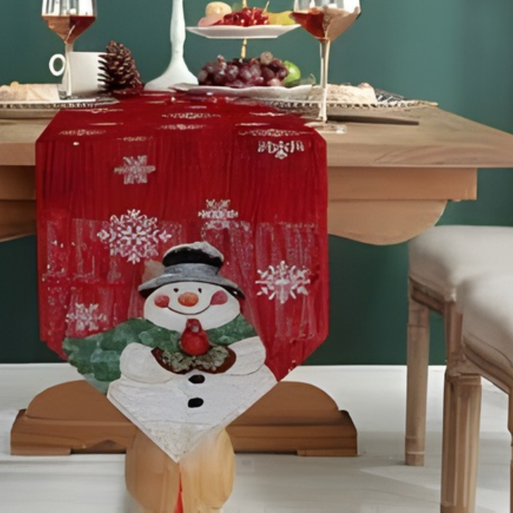 COMBO CAMINO DE MESA CON CUBIERTOS NAVIDEÑOS