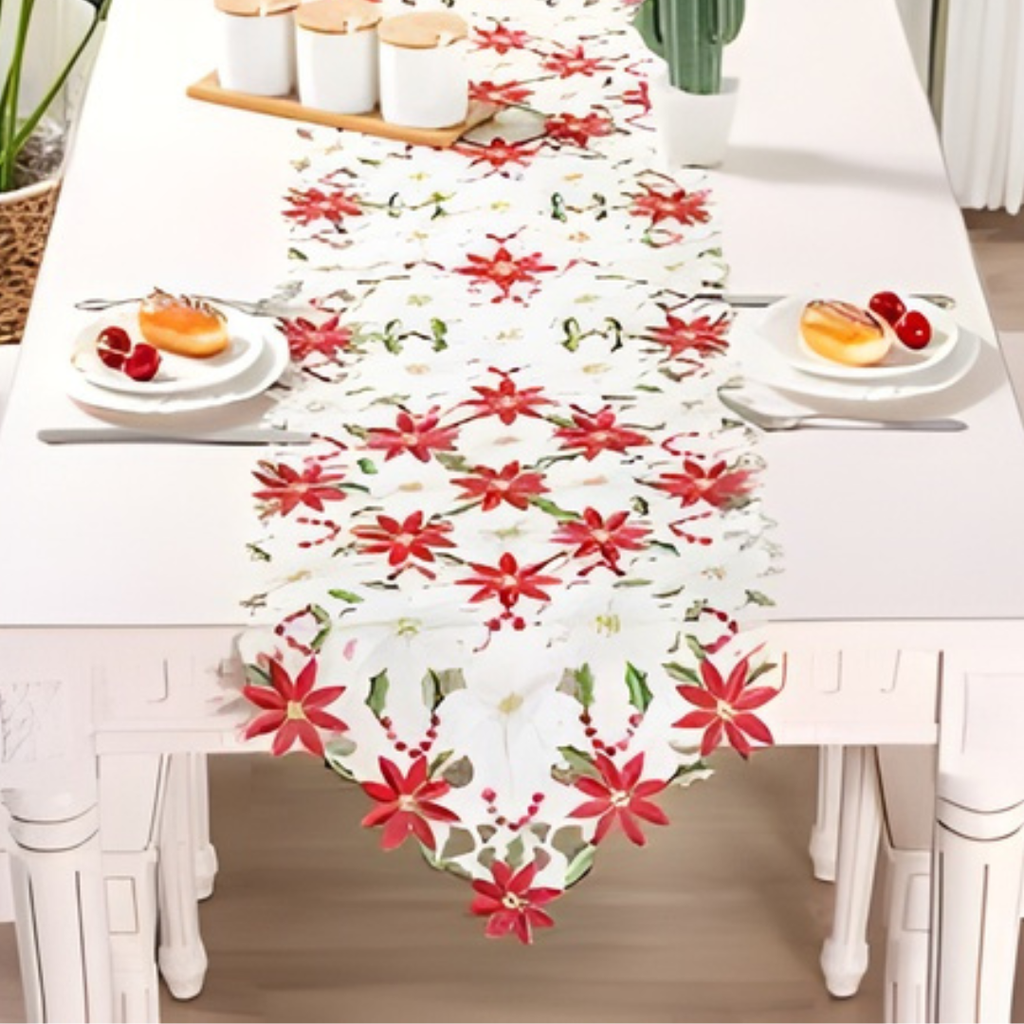 COMBO CAMINO DE MESA CON CUBIERTOS NAVIDEÑOS