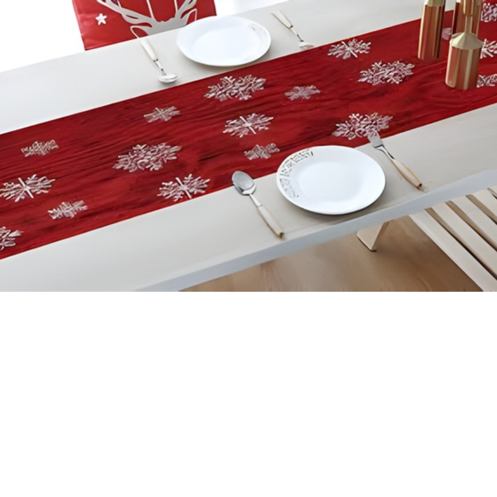 COMBO CAMINO DE MESA CON CUBIERTOS NAVIDEÑOS