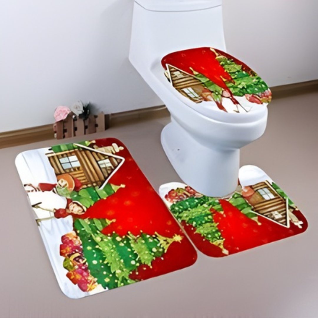 SET DE 3 PIEZAS DE BAÑO NAVIDEÑO