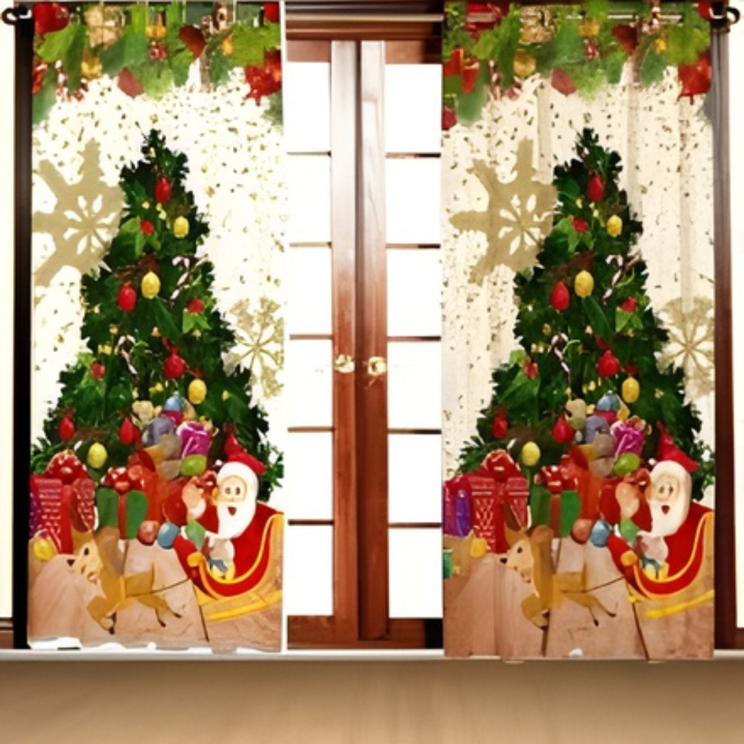 CORTINA NAVIDEÑA PARA LA SALA DE ESTAR