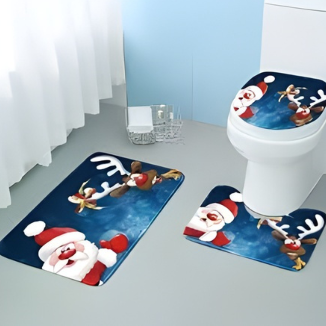 SET DE 3 PIEZAS DE BAÑO NAVIDEÑO
