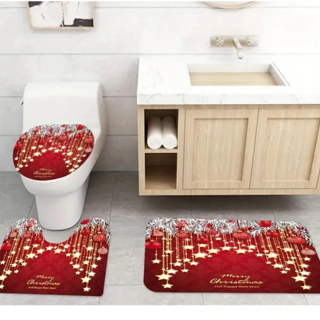 SET DE 3 PIEZAS DE BAÑO NAVIDEÑO