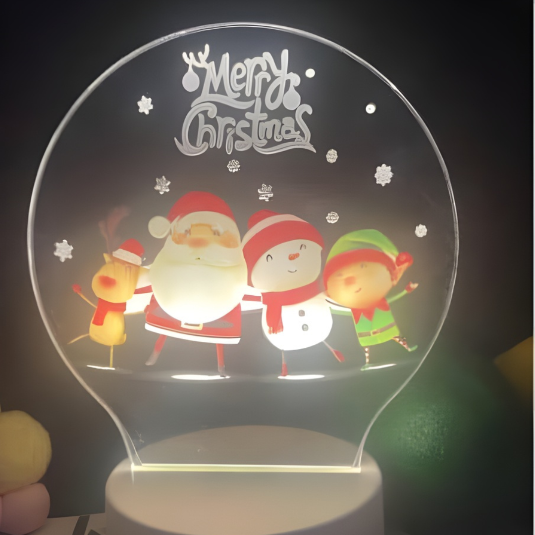 LAMPARA NAVIDEÑA 3D CON LUZ LED