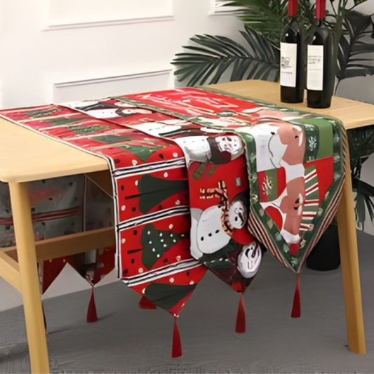 COMBO CAMINO DE MESA CON CUBIERTOS NAVIDEÑOS