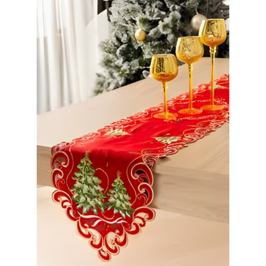 COMBO CAMINO DE MESA CON CUBIERTOS NAVIDEÑOS