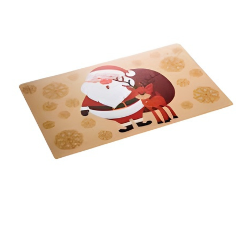 COMBO MANTEL RECTANGULAR NAVIDEÑO CON FUNDAS PARA SILLAS + INDIVIDUALES