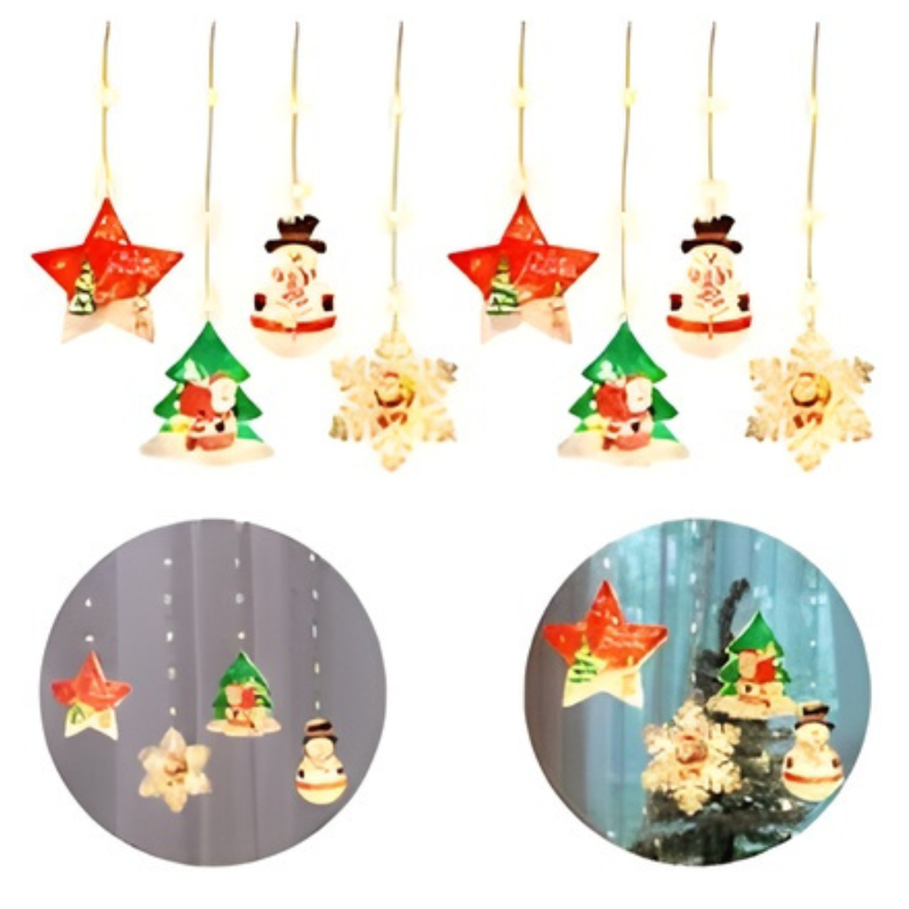 CORTINA DE LUCES NAVIDEÑAS FIGURAS VARIAS