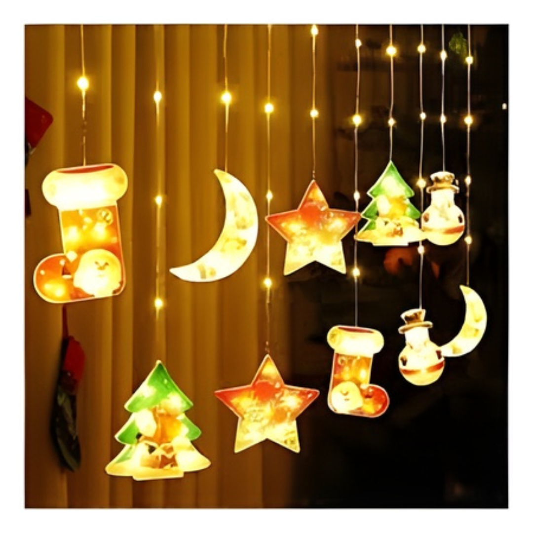 CORTINA DE LUCES NAVIDEÑAS FIGURAS VARIAS