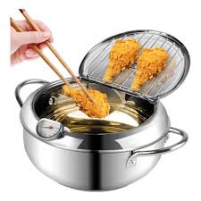 OLLA FREIDORA JAPONESA DE ACERO INOXIDABLE CON TERMÓMETRO