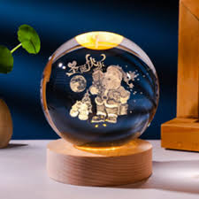 LAMPARAS DE CRISTAL NAVIDEÑAS 3D CON LUZ LED