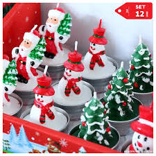 SET DE 12 VELAS DECORATIVAS NAVIDEÑAS