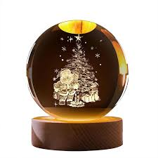 LAMPARAS DE CRISTAL NAVIDEÑAS 3D CON LUZ LED