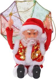 ADORNO NAVIDEÑO DE PAPÁ NOEL CON PARACAIDAS Y MUSICA