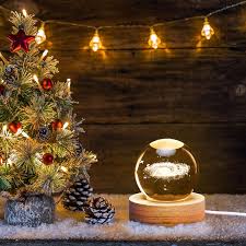 LAMPARAS DE CRISTAL NAVIDEÑAS 3D CON LUZ LED